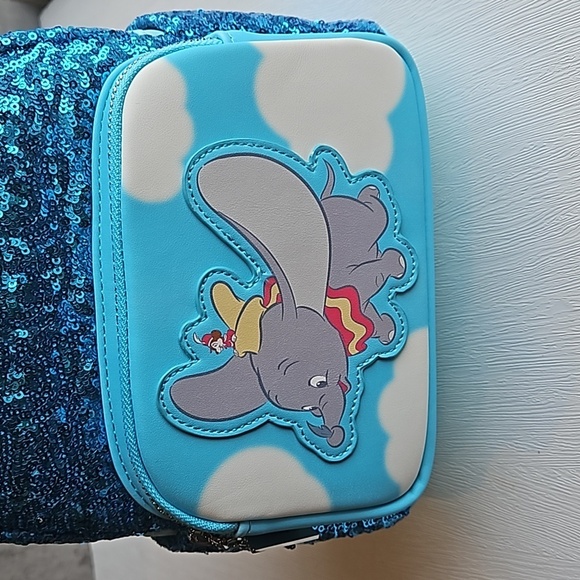 Loungefly x Disney Collab Teal Dumbo Sequin Mini Backpack NWT main image 7
